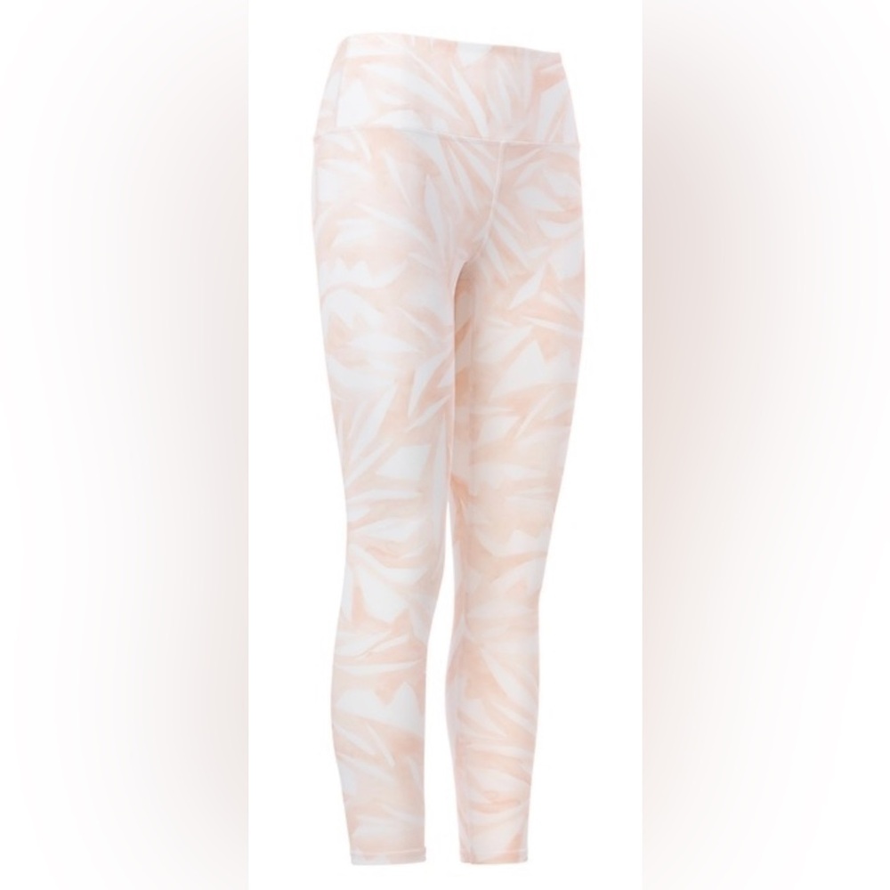 Athleta Women’s Pink White High Rise Swirl Chaturanga 7/8 Leggings Medium EUC
